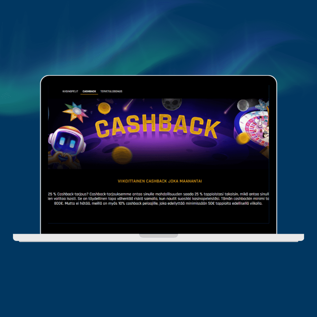 casinouniverse jatkuva cashback tarjous